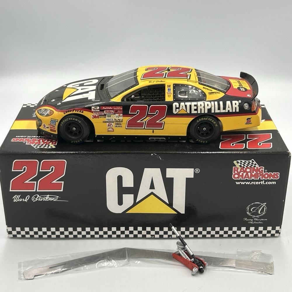 Racing Champions 1:24 Ward Burton #22 CATERPILLAR NASCAR W/ JACK & TEMPLATE BOX